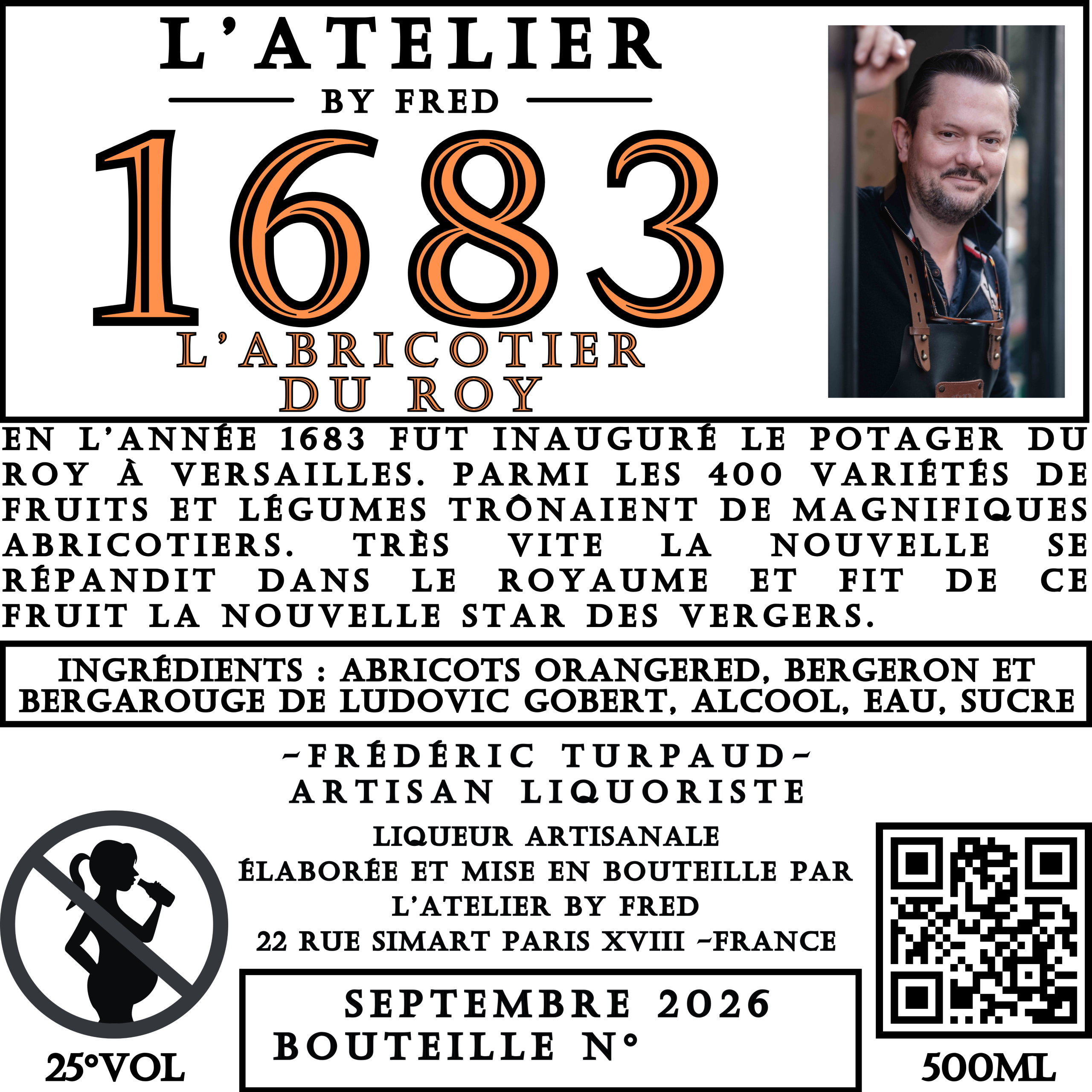 1683 – L’ABRICOTIER DU ROY - gin by fred etiquette